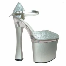 Dress Shoes Fashion Wine Glass With Single Ultra 18cm Women's High-Heeled Platform 7 Inch Sexy Ankle-Strap Wedding