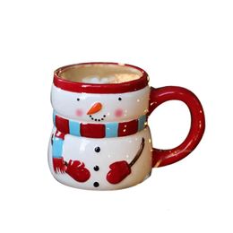 Mugs 350ML11oz Christmas product gift pack Santa ClausSnowman Ceramics coffee mug Milk Tea office Cups Drinkware 231211