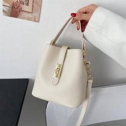 Evening Bags Fashion Small Bucket Bag Ladies Beige Yellow Shoulder Casual Messenger Mini Handbag Solid Colour Mobile Phone Party249s