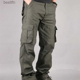 Men's Pants Military Tactical Training Pants New Six Pockets Cargo Pants Men Spring Autumn Casual Straight Trousers Solid Outdoor Work PantsL231212