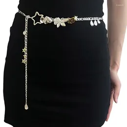 Belts Y2K Pendant Metal Waist Chain Dress Belt For Womens Adjustable Thin Decoration