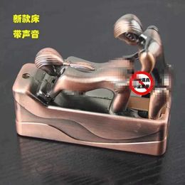 New Portable Fun Cigar Lighter Metal Windproof Turbine No Gas Barbecue Kitchen Large Firepower Men's High end Gifts