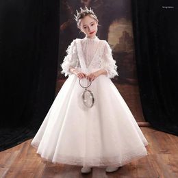 Girl Dresses White Lace Christmas Kids Princess Dress For Girls Flower Ball Gown Clothes Elegant Party Wedding Costumes Birthday Vestidos