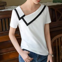 Women's T Shirts HIgh Quality 2023 Women Tops Contrast Colour Spring Summer T- Shirt Female Clothing Sexy Crop Top Clothes Fashion Blouse Y2k