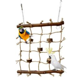 Other Bird Supplies Climbing Net Parrot Cotton Rope Ladder Easy To Instal Sturdy Cage Toy Accessories 231211