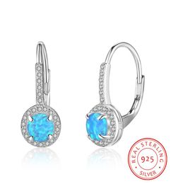 Good Quality Real 925 Sterling Silver Earrings Lab Opal Stones Womens Jewellery Gift antiallergic cheap whole5466802