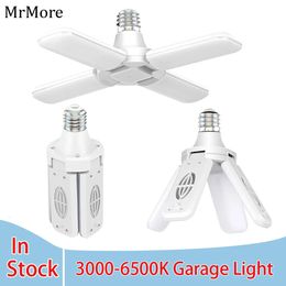 2024 Smart Home Control Foldable LED Garage Light E27 Home Ceiling Lamps 3/4 Blade Angle Adjustable Lights Lamp Cold/Warm White indoorlights