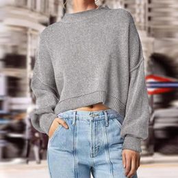 Women's Sweaters High-quality Fabric Sweater Comfortable Loose Stylish Cropped Trendy Round For Autumn/winter Office