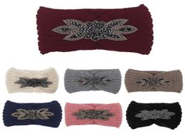 Hair Clips Barrettes Women Sequin Knitted Hairband Flower Rhinestone Beaded Ear Warmer Wide Head Wrap3714989