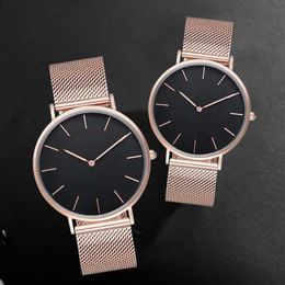 2021 3A top brands send original gift box brand watches for men and women high quality stainless steel mesh belt couple simple 40m2585