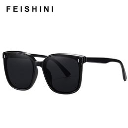 Sunglasses Feishini 2021 Brand Designer Unisex Women Black Fashion Korea Trendy Sun Glasses Plastic Square Stylish Shades2010