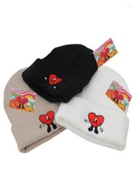 Beanies Bad Bunny Beanie Hat Ski Knitted Hats Unisex Cartoon Embroidery Cap7717857