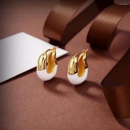 Hoop Earrings 2023 Bright Colours U-Shaped Contrast Simple Fashion High Quality Jewellery Brands For Women Party.