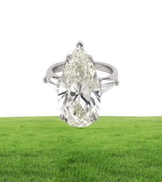 Luxury 925 Sterling Silver 5ct drop Pearshaped cut Diamond Wedding Engagement Cocktail Women Gemstone Rings Finer fine Jewelry4114240