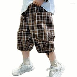 Trousers Boy Summer Pants Plaid Short For Boys Est Children Casual Style Clothing 6 8 10 12 14