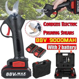 88V Cordless Electric Pruning Shears 30mm Max Cutting Garden Pruner Secateur Branch Cutter with 2 Lithium-ion Battery US Plug 2107252Z