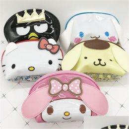 Purse Cute Cartoon Pvc Makeup Clutch Bag Shell Wash Storage Xo Bigs Ears Dog Pudding Dogs Head Type Rigid Printing Student Little Gi Dhkro