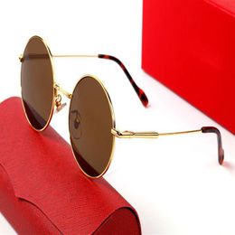 2021 Full frame half men Women Sunglasses Gold Rim Round Eyeglass Master Design Styles Metal Head High Quality Suitable All Kinds 246n