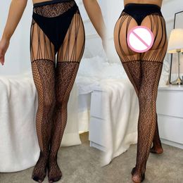 Sexy Open Crotch Mesh Hollow Out Tights Women Summer Hosiery Stockings Erotic Transparent Pantyhose Lady Leggings Costume sexy