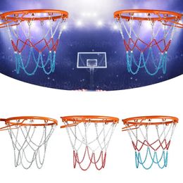 Balls m Stainless Steel Basketball Net Easy To Instal Iron Net Chain Outdoor Sports Training Sports Supplies Basketball Net 231212