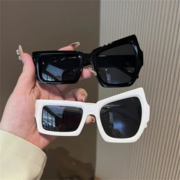 Sunglasses Fashionable Irregular Square Fun Party Asymmetric Men's Brand Designer Personalized Black 231212