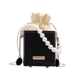 Myyshop PB0016 Fashion Mini Pearl Chain Wallet Mobile Single Shoulder Bags Messenger Bag White Yellow Purple Black 4 Colors2206