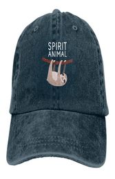 My Spirit Animal is A Sloth Adults Denim Cap Hat Fashion Sloth Baseball Caps New Style Graphic Denim Sport Hats7257495