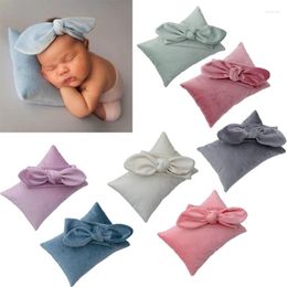 Blankets 2 Pcs/Set Born Pography Prop Headband Pillow Po Studio Props Outfits 7 Colours