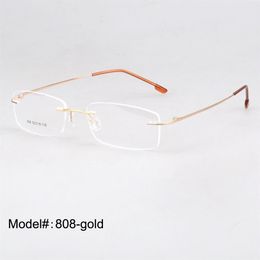 Whole-whole rimless hinged optical frames memory titanium eyeglasses prescription spectacles339U