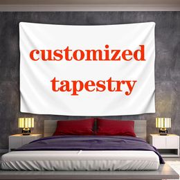 Tapestries Customised Tapestry Boho Mandala Witchcraft Wall Print Your P o Hippie Hanging Blanket 231212