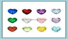 Charms Jewellery Findings Components Mix 12 Colours HeartRoundStar Birthstone Crystal Birthday Stone Floating Locket For Living M1524303