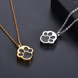 Pendant Necklaces Dropship Stainless Steel Urn For Ashes Dog Pet Print Cremation Jewellery Keepsake Memorial With Filling Kit