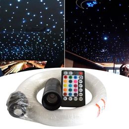 RGB Fiber Starlight Headliner Kit 300 400 Strands Voice Control 6W LED Fiber Optic light Kit For Car208F