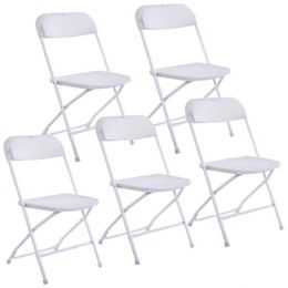 New Plastic Folding Chairs Wedding Party Event Chair Commercial White GYQ318j