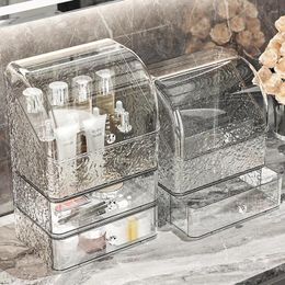 Storage Boxes Transparent Makeup Organiser Desktop Dust-proof Cases Vanity Skin Care Products Multilayer Lipstick Holder