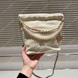 White Trash Bag Tote 10a Designer Chains Crossbody Luxurys Leather Handbags Metallic Handbag Artwork Genuine Totes Purse