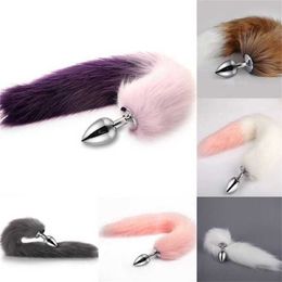 Metal Anal Plug Fox Tail Sex Erotic Accessories Dildo Plush Steel Butt Adult Games Slave Toys for Woman Couples Sexo 231010