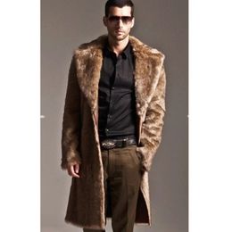 Men's Jackets 2023 imitation mink fur integrated long winter wear clothing jackets trench coat men korean fashion windbreakers 231212