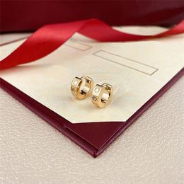 High Polished Fashion Jewellery Gifts stud Earrings Hip Hop Gold Sliver Rose Earrings for Women Party Wedding Hoop Whole holiday196o