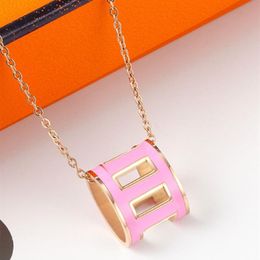 Female European and American net red fashion exquisite necklaces stainless steel 18K gold rose silver pendant necklace for women j2905