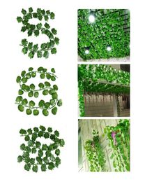 230cm 512pcs Artificial plants Creeper green leaf Garland Ivy Leaf Hanging Fake Plants Vine Fake Foliage Home Wedding Decora9814807