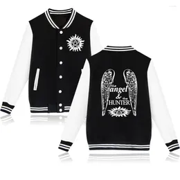 Men's Jackets Angel And Jacket Fashion Wing Print Baseball Men Women Hip Hop Y2k Coat Tops Punk Gothic Zip Up Sweatshirt