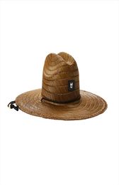 Men's Pierside Straw Hat lia Chapeus Palha Custom Logo Patch Dye Brown Lifeguard Surf Safari Sunshad High quality Hats6979332