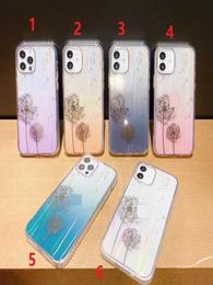 aurora plating transparent TPU phone cases for iPhone 13 12 11 pro promax X XS Max 7 8 Plus Dandelion pattern gradient8291507