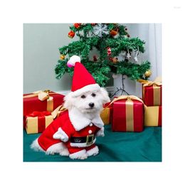 Dog Apparel Pet Three-dimensional Christmas Suit Cute Funny Warm Hat Clothes Into Cat Puppy