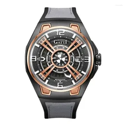 Wristwatches Automatic Mechanical Wrist Watch For Men Blue Men's Watches Rose Gold Stainless Steel Case Waterproof High Quality Reloj Hombre