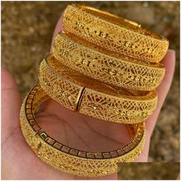 Bangle Bangle Ethiopian Bracelets Habesha 24K Gold Color S Arabic Dubai Bangles For Women Wedding Jewelry African Drop Delivery Jewelr Dht2S