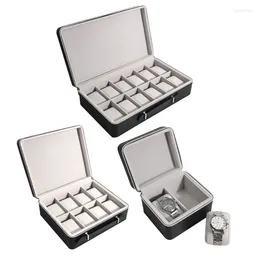 Watch Boxes Box 2/8/12 Slot Case For Men Women Luxury Display Showcase Leather Jewelry Storage Holder