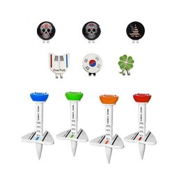 Golf Tees 4PCS Golf Tees Plastic Golf Double Tee 4 color Step Down Golf Ball Holder Outdoor Golf Accecories with Package for golfer gift 231212