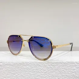 Sunglasses 0195S Oval Men Alloy Designer Women Uv400 Outdoor Classical Eyeglasses With Case